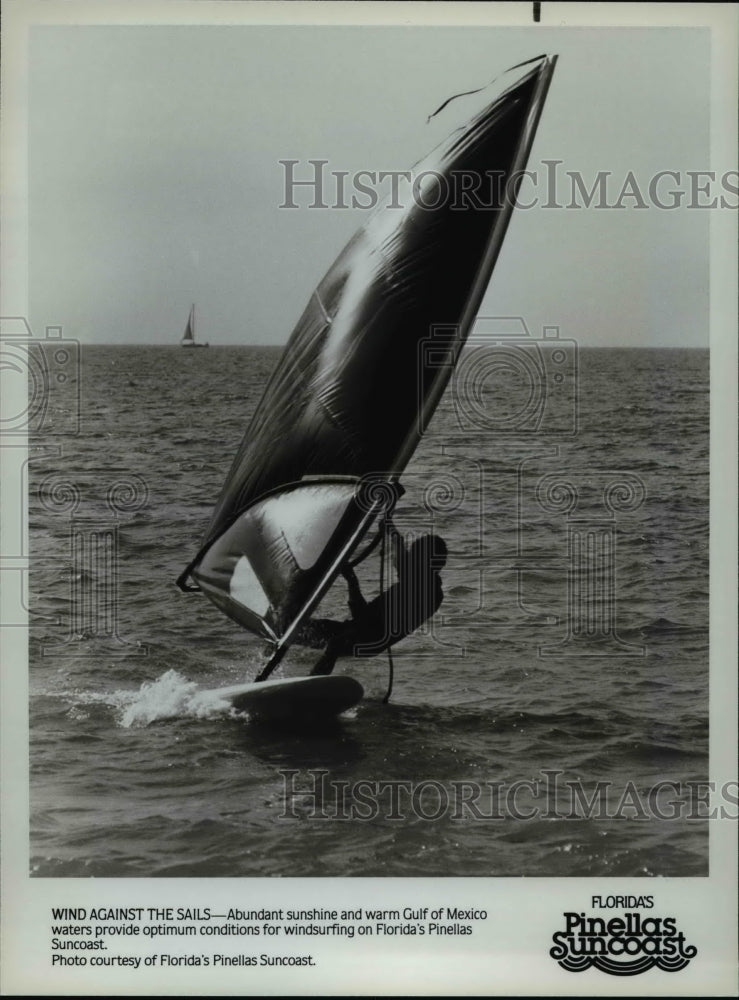 Press Photo Wind against against the sails- abundant sunshine a warm waters. - Historic Images