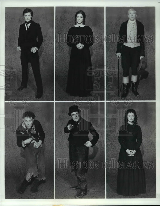 1986 Press Photo Key characters in "Nicholas Nickleby " tv adaption - cvb21828 - Historic Images