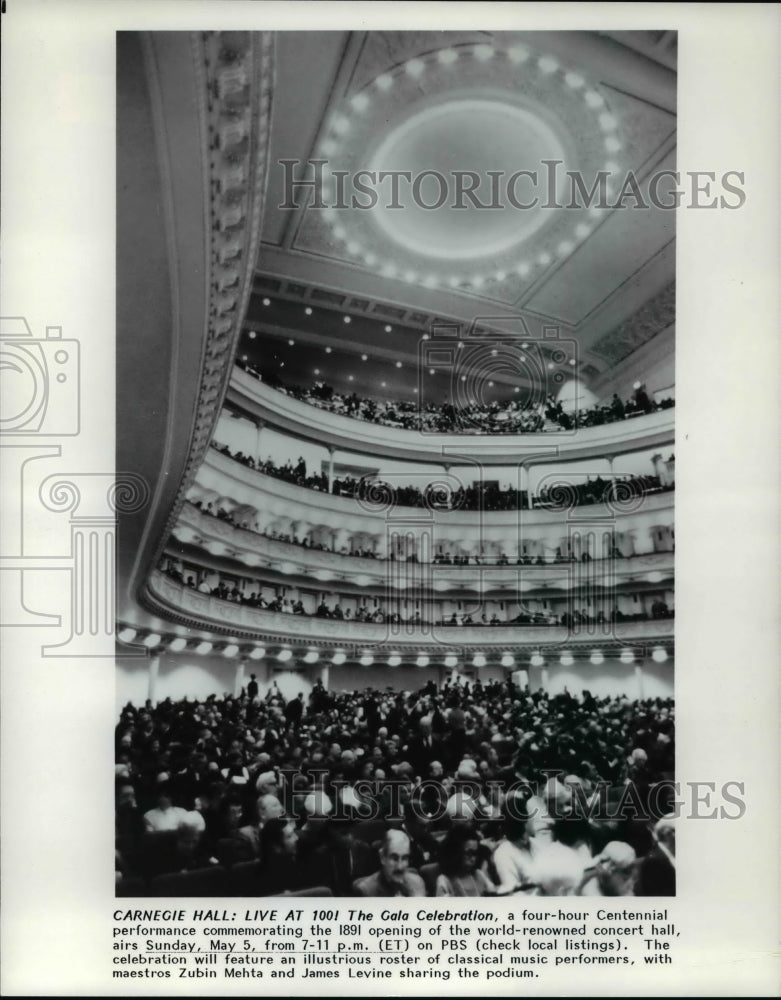 1991 Press Photo CARNEGIE HALL: LIVE AT 100! The Gala Celebration airs on PBS - Historic Images