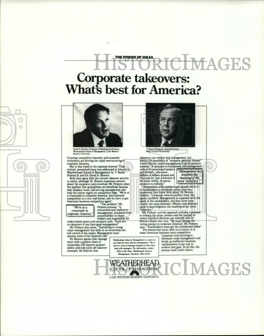 1988, David Bowers and T. Boone Pickens on "What's Best For America?" - Historic Images