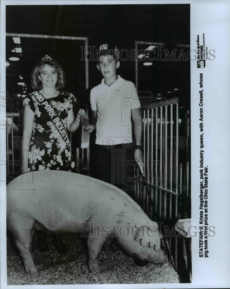 1989 Press Photo Krista Hagelberger & Aaron Cresell at Ohio State Fair - Historic Images