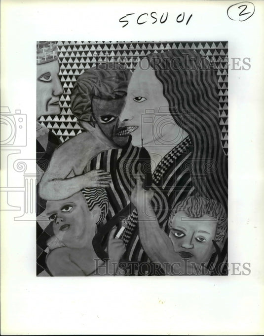 1992 Press Photo Anthony Van Rooy of Cleveland won painting prize. - cvb22416 - Historic Images