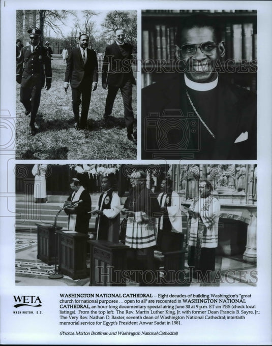 Press Photo Rev Martin Luther King Jr. on Washington's National Cathedral." - Historic Images