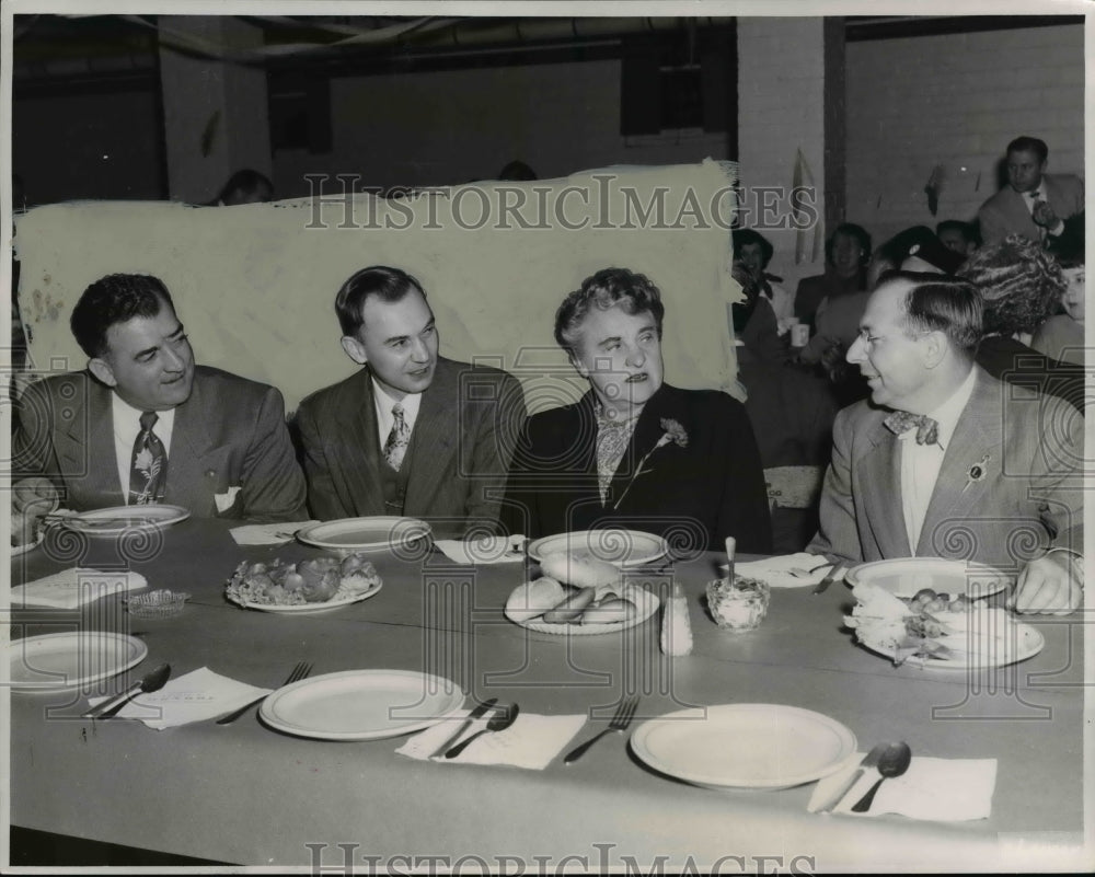 1950 Press Photo Congressman Bolton sits with city officials in South Euclid - Historic Images