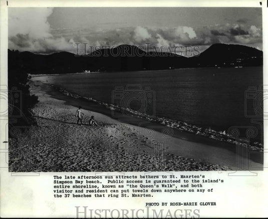1986 Press Photo St Maarten's Simpson Bay beach - cvb22703 - Historic Images
