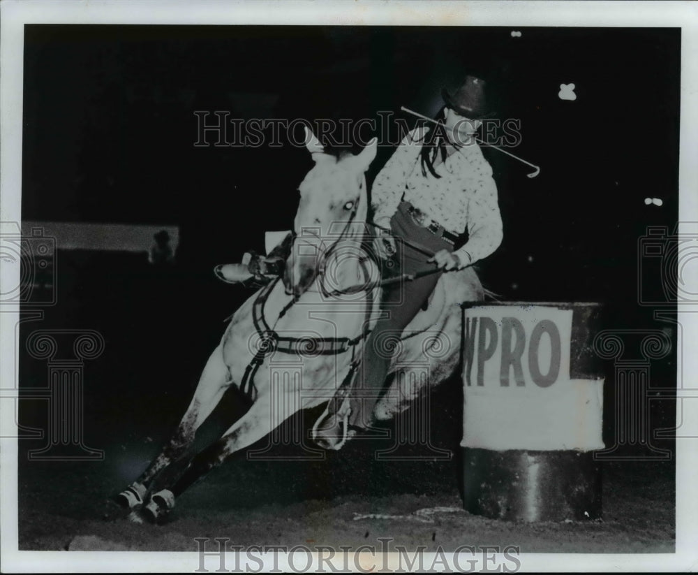 1974 Cowgirls barrel racing event in Longhorn World Championship-Historic Images