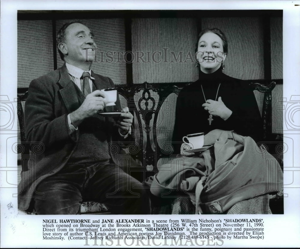 1990 Press Photo Jane Alexander &amp; Nigel Hawthorne in Shadowlands - cvb22839 - Historic Images