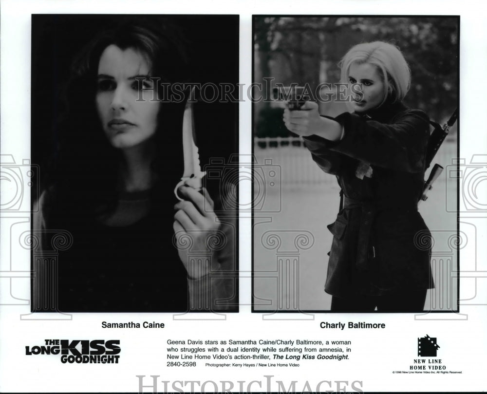 1996 Press Photo Geena Davis stars in &quot;The Long Kiss Goodnight&quot; - cvb22935 - Historic Images