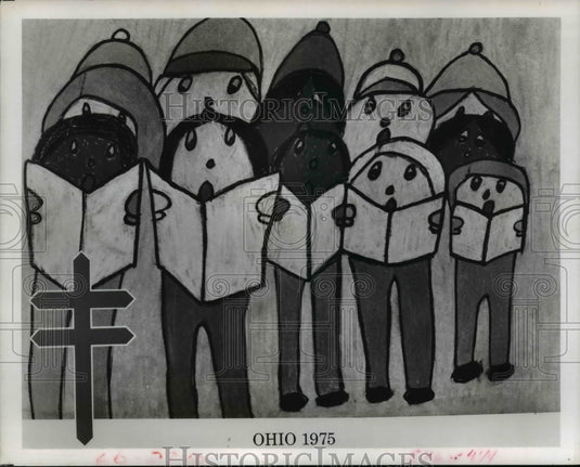 1975 Press Photo Ohio Christmas seal done by Shari Halker of Lima - cvb23200 - Historic Images