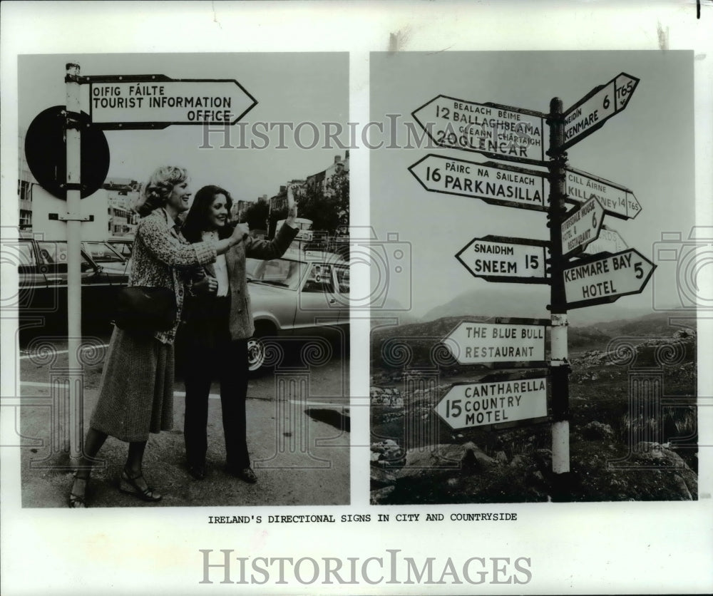 1993 Press Photo Ireland&#39;s Directional Signs in City and Countryside - cvb23301 - Historic Images