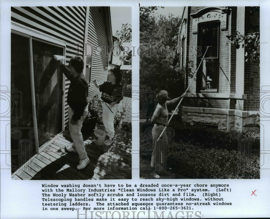 1990 Press Photo Mallory Industries Clean Windows Like A Pro System - cvb23313 - Historic Images