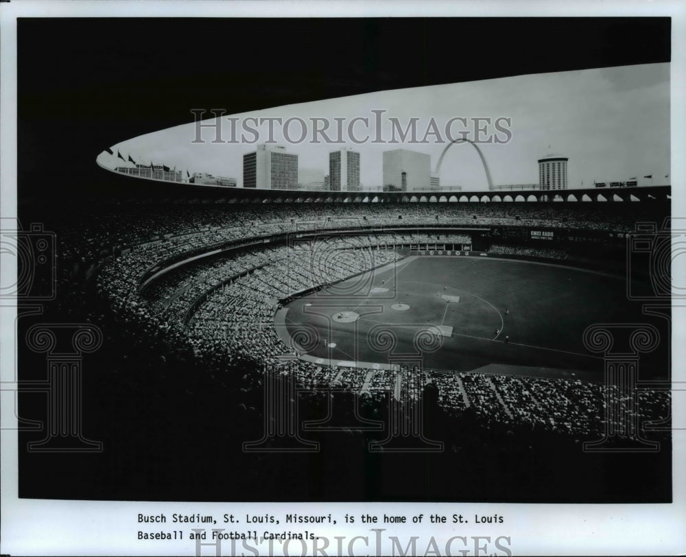1989 Press Photo Busch Stadium St. Louis Missouri-football and baseball home - Historic Images