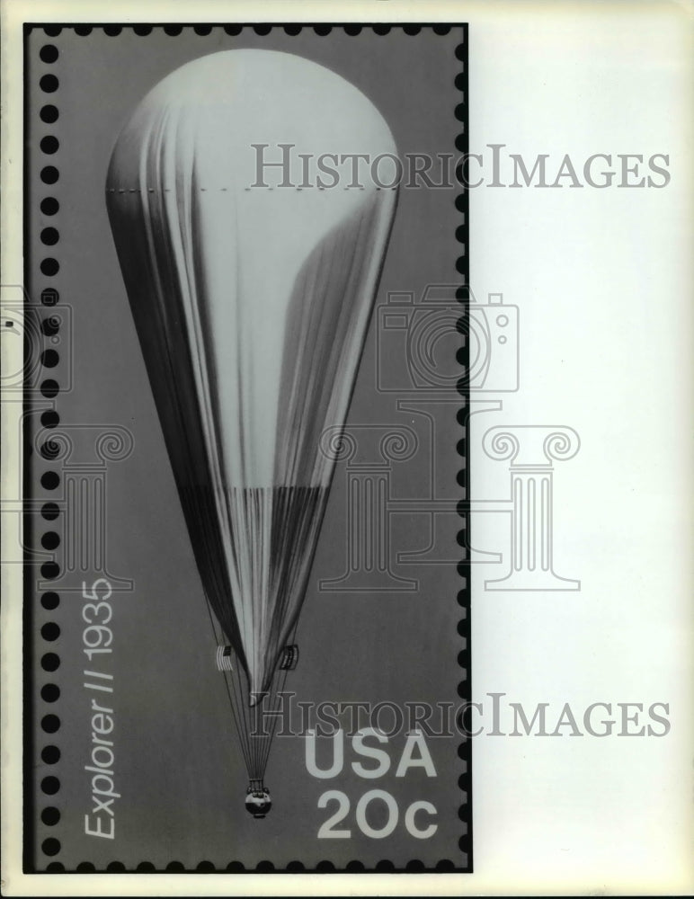 1935 Press Photo Explorer II hot air balloon commemorative stamp - cvb23885 - Historic Images
