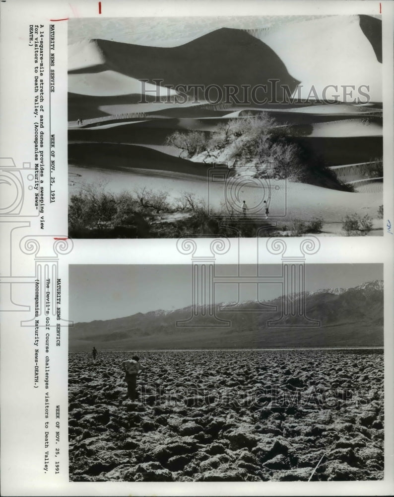 1991 Press Photo Sand Dunes In Death Valley California - cvb24030 - Historic Images