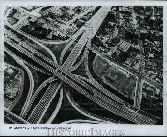 1969 Harbor and Hollywood Freeway-Los Angeles California-Historic Images