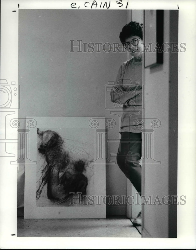 1991 Press Photo Audrey Feinberg in the Cain park Art gallery - cvb24709 - Historic Images