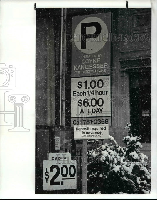 1987 Press Photo High parking costs, Lot east of Federal Reserve on Superior - Historic Images