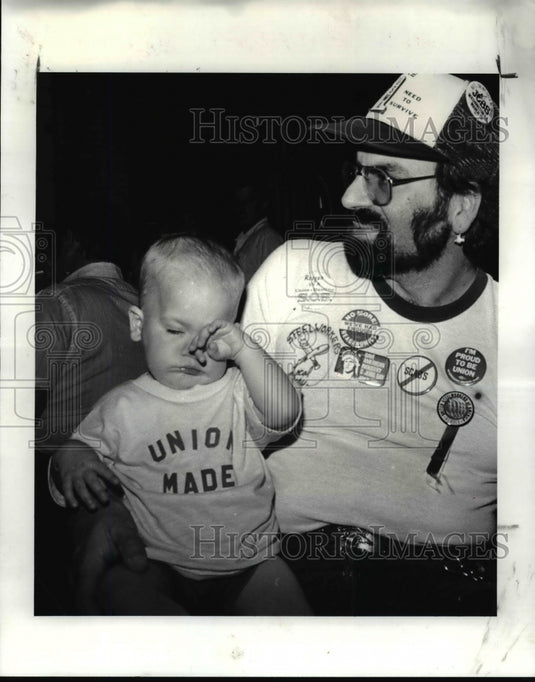 1986 Press Photo Cuyahoga County job rally - cvb24988 - Historic Images