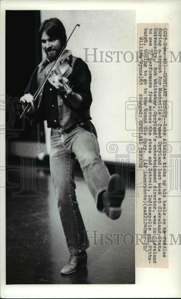 1983 Press Photo Zeke Allcine-fiddler- Opryland Nashville - cvb24989 - Historic Images