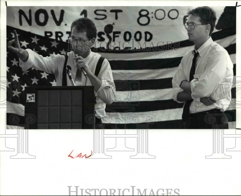 1991, School board candidates at rally Peace for Childrens sake - Historic Images