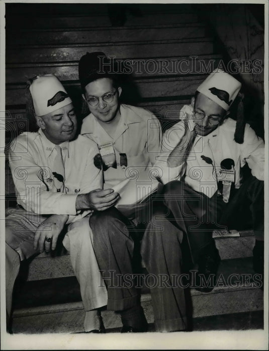 1949 Press Photo Harold Mann, James Lumsden &Gordon J Dunn- World War II Vets-Historic Images