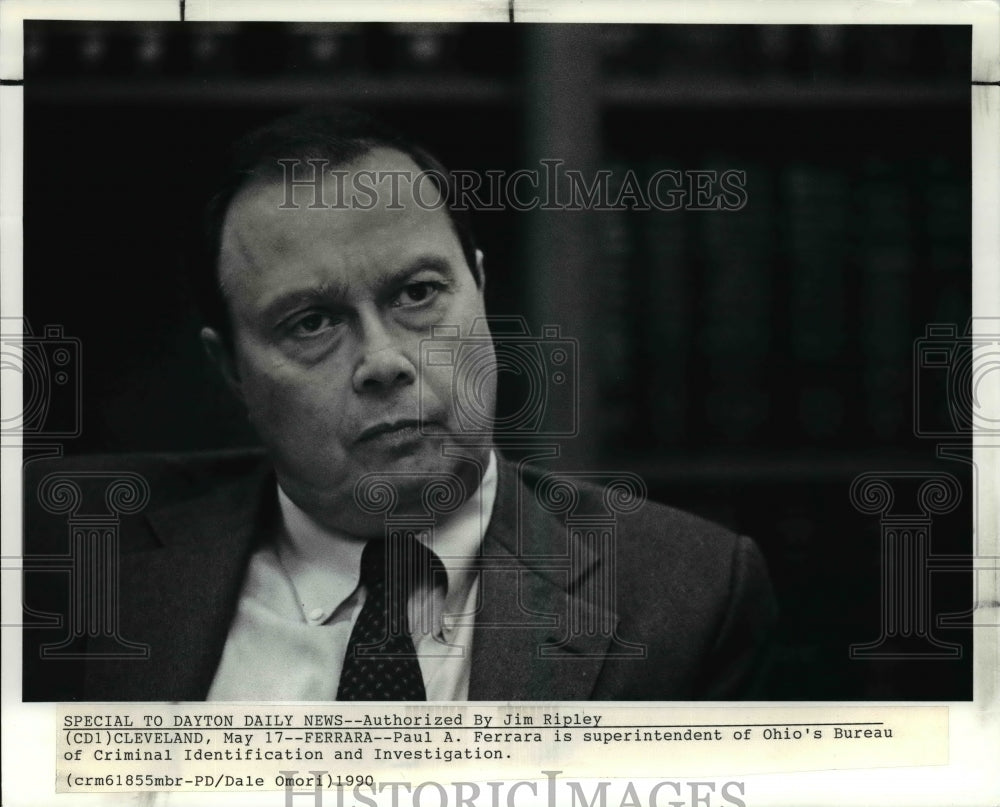 1990 Press Photo Paul Ferrara-Bureau of Criminal Identification, Investigation - Historic Images