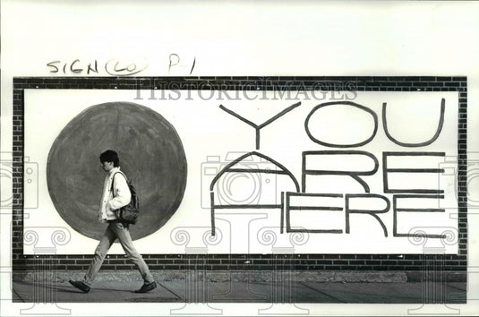 1987 Press Photo CSU Art Building painting by Student Visual Arts Organization - Historic Images