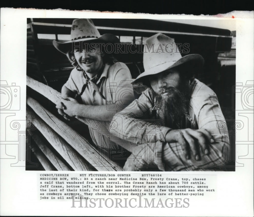 1981 Press Photo Frosty Crane and Brother Jeff Crane are American Cowboys. - Historic Images