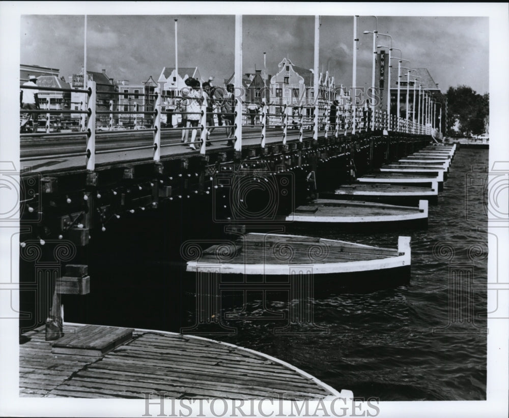 1969 Willemstad, Curacao; Queen Emma swinging pontoon bridge-Historic Images