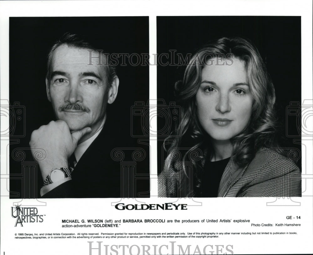 1995 Press Photo Michael G. Wilson &amp; Barbara Broccoli in Goldeneye - cvb26332 - Historic Images