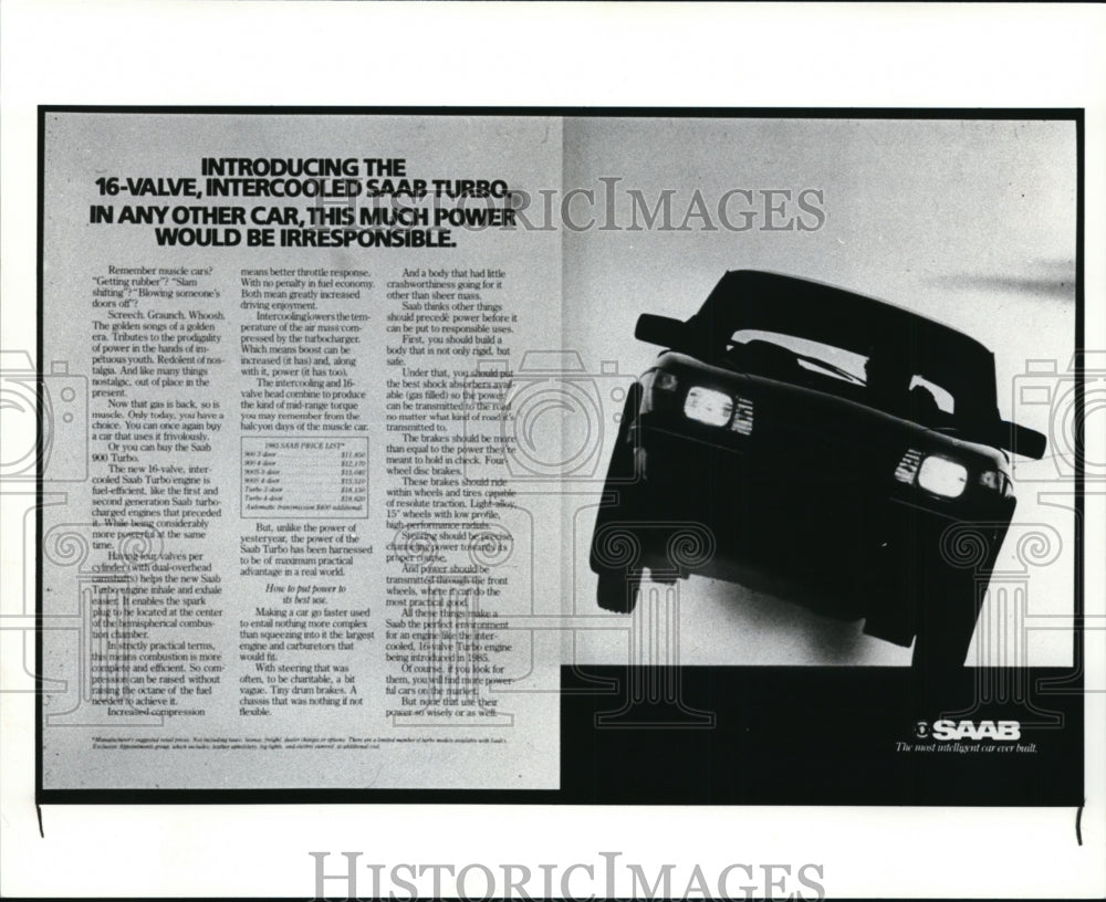 1987 Press Photo 1987 Saab 16-Valve Intercooled Turbo - cvb26395 - Historic Images