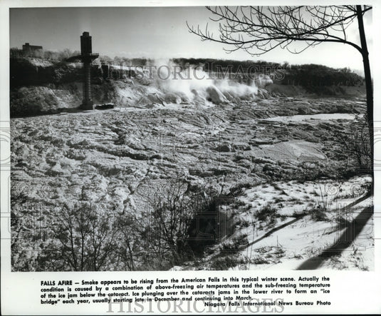 1979 Press Photo Winter scene at the American Falls, Niagara Falls - cvb26524 - Historic Images