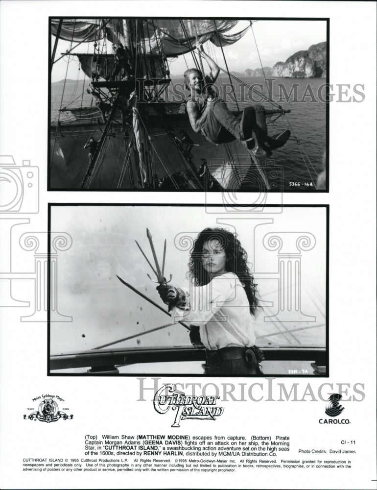 1995 Press Photo "CUTTHROAT ISLAND," a swashbuckling action adventure - Historic Images