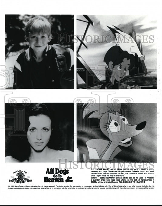 1996 Press Photo Adam Wylie & Bebe Neuwirth in All Dogs Go To Heaven 2 - Historic Images