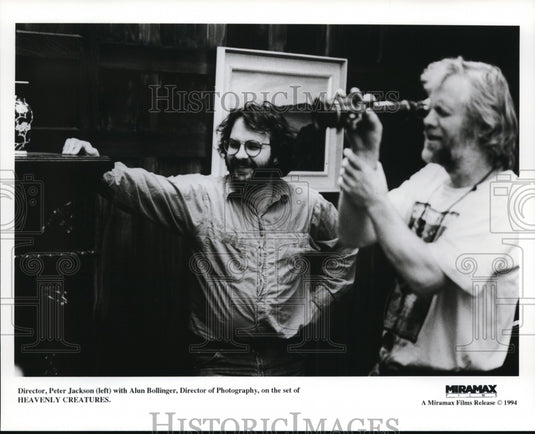 1994 Press Photo Director's Peter Jackson (L) with Alun Bollinger - cvb27012 - Historic Images