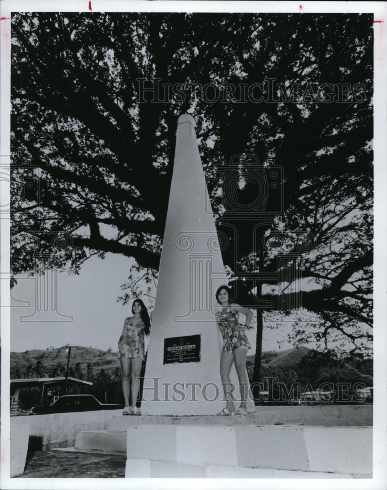 1973 Press Photo Umatac Village Guam-Magellan monument - cvb27049 - Historic Images