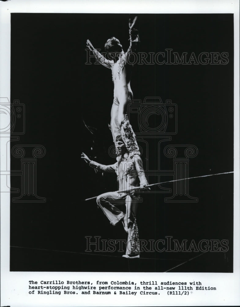 Press Photo The Carrillo Brothers in Ringling BRos. &amp; Barnum &amp; Bailey. - Historic Images