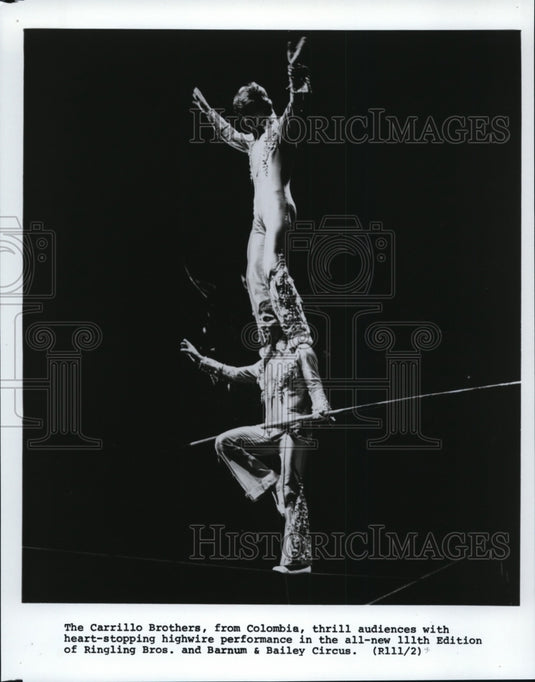Press Photo The Carrillo Brothers in Ringling BRos. & Barnum & Bailey. - Historic Images