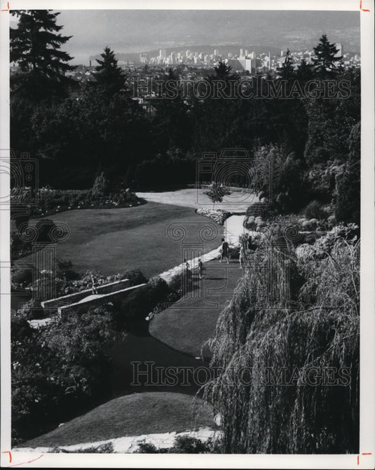 1973, Vancouver skyline view from Vancouver, British Columbia - Historic Images