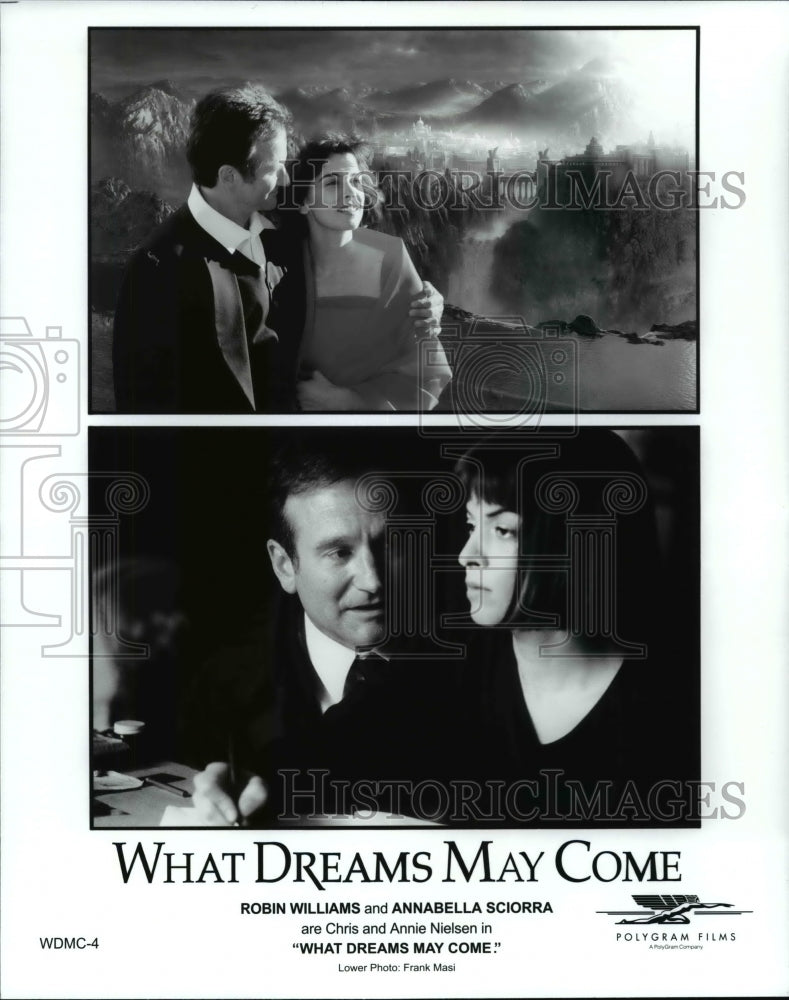 Press Photo What Dream May Come stars-Robin Williams and Annabella Sciorra - Historic Images