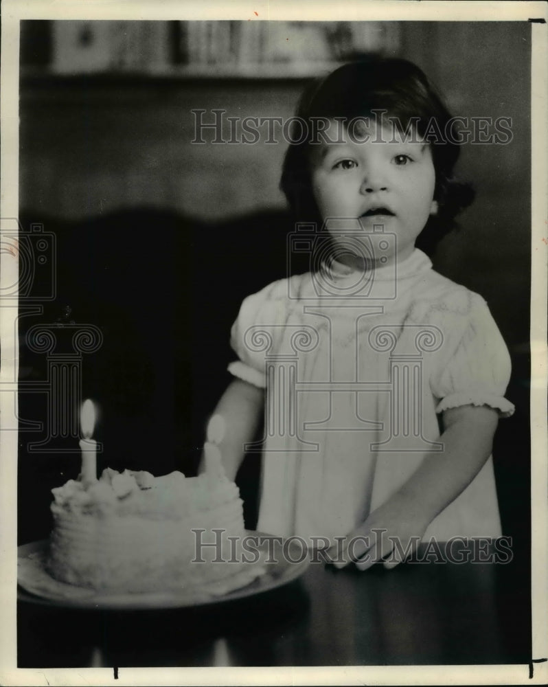 1959, A little girl&#39;s birthday cake - cvb27535 - Historic Images