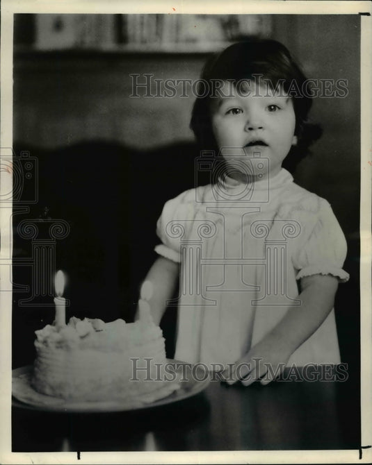 1959, A little girl's birthday cake - cvb27535 - Historic Images