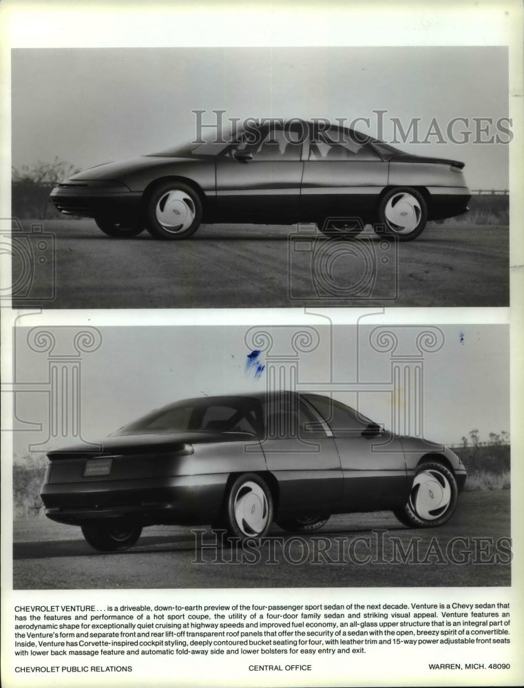 1988 Press Photo Chevrolet Venture, preview of sport sedan of the next decade - Historic Images