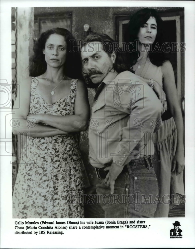 Press Photo L-R: Sonia Braga, Edward James Olmos and Maria Conchita Alonso - Historic Images