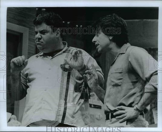 1989 Press Photo Bob Machray & Vasili Bogazianos in The Boys Next Door - Historic Images