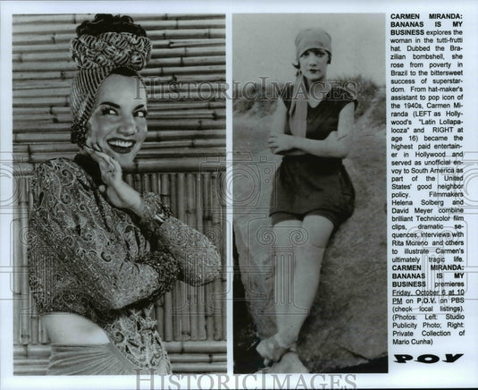 Press Photo Carmen Miranda-Brazilian model - cvb28445 - Historic Images