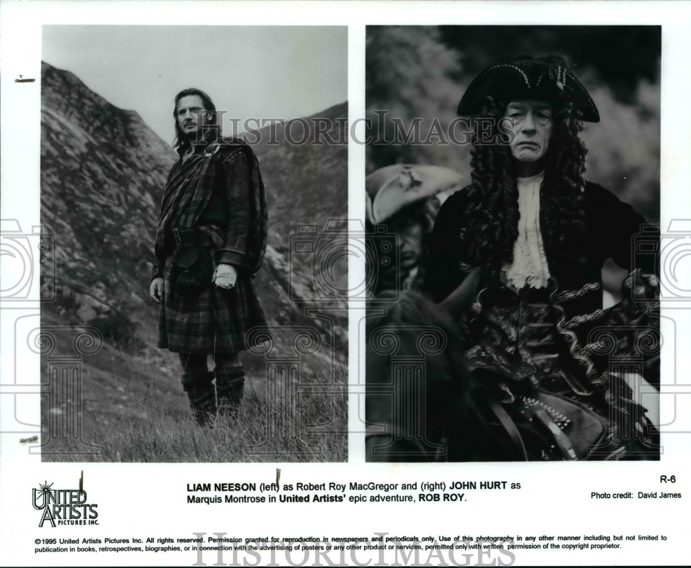 1995 Press Photo Rob Roy-Liam Neeson, John Hurt - cvb28485 - Historic Images