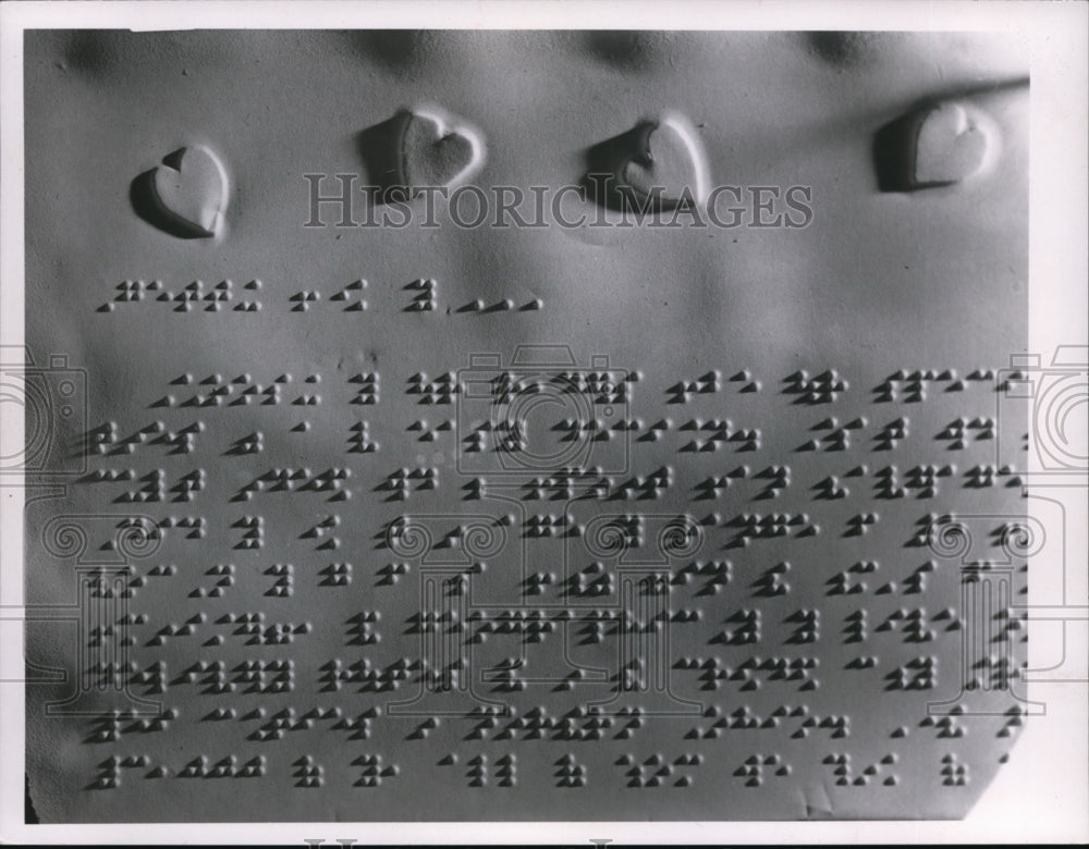 1966 Valentine greetings in Braille-Historic Images