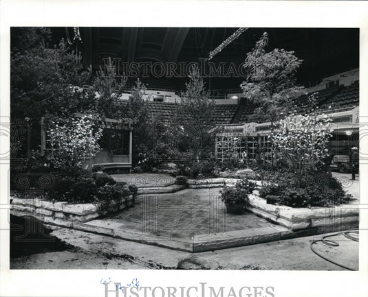 1991 Press Photo Wilma Smith's garden at Home and Flower Show Convention Center - Historic Images