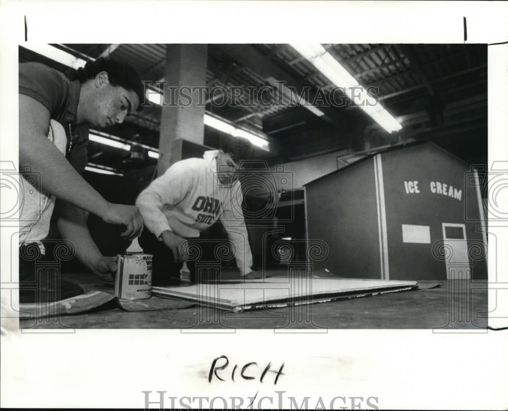 1990, Ross Amata and Greg Jeffries painted a section of safety town - Historic Images